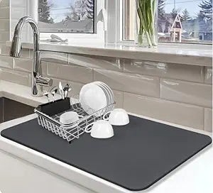 Dish Drying Mat — Heat-Resistant Non-Slip Kitchen Counter Drainer