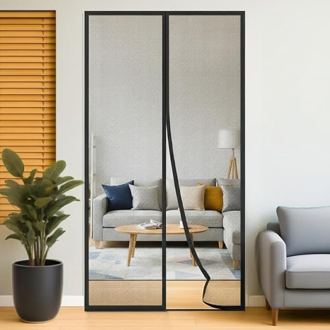 Magnetic mosquito screen door