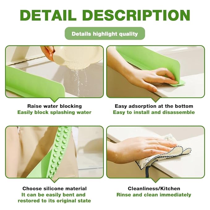 Silicone sink splash guard