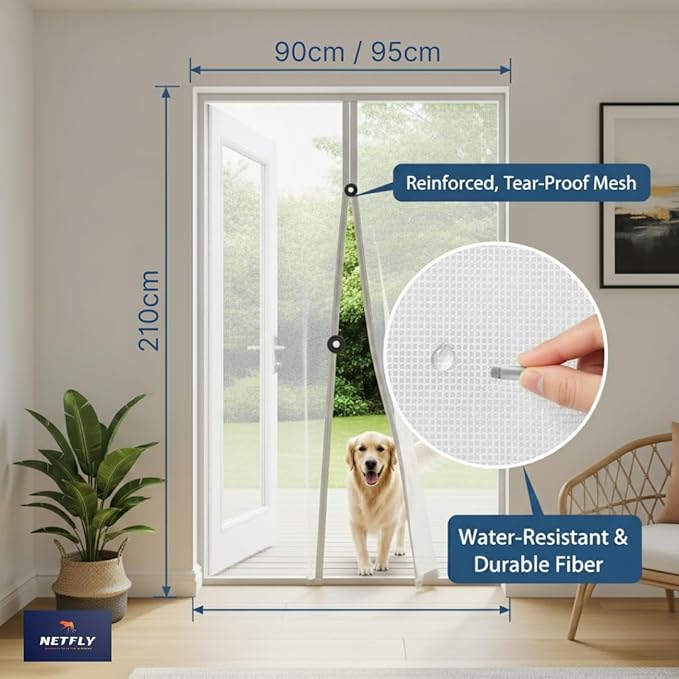 Magnetic mosquito screen door