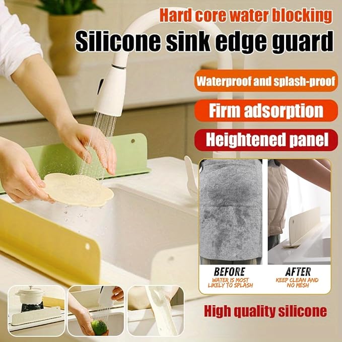Silicone sink splash guard