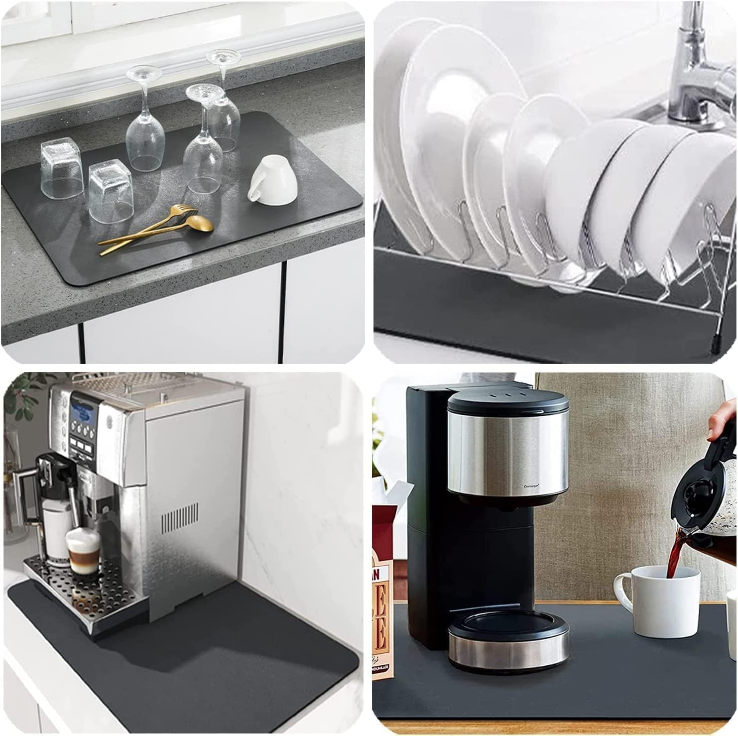 Dish Drying Mat — Heat-Resistant Non-Slip Kitchen Counter Drainer